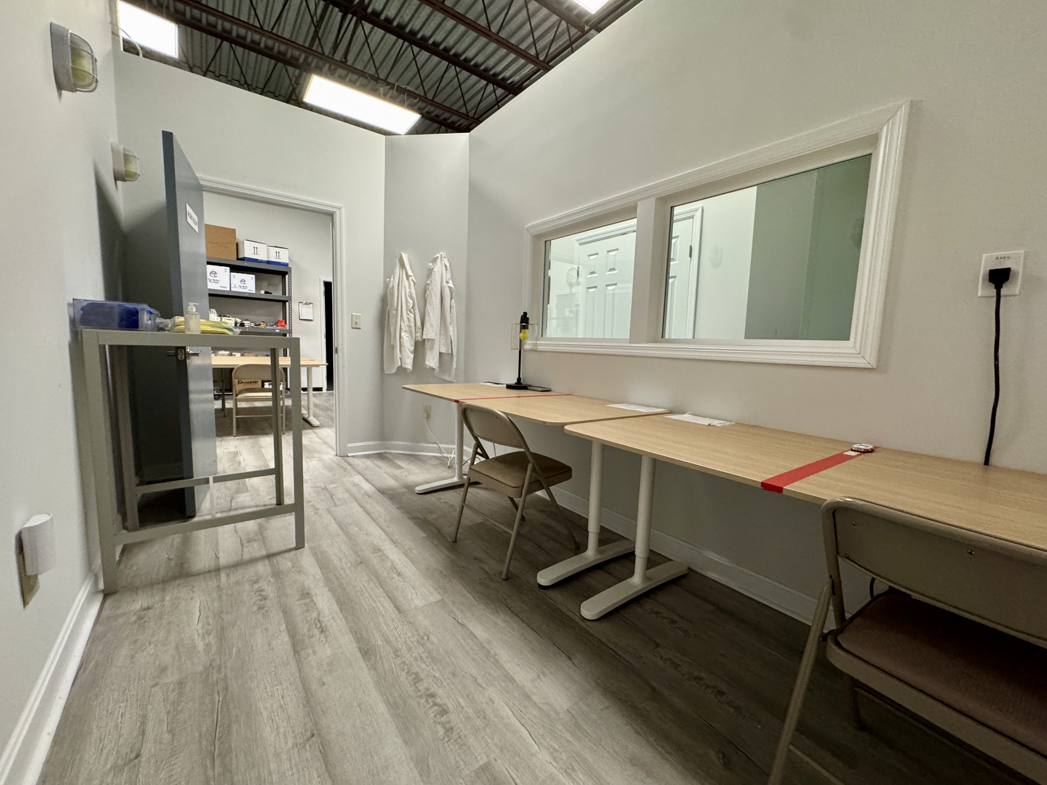 Work room and controlled handling area